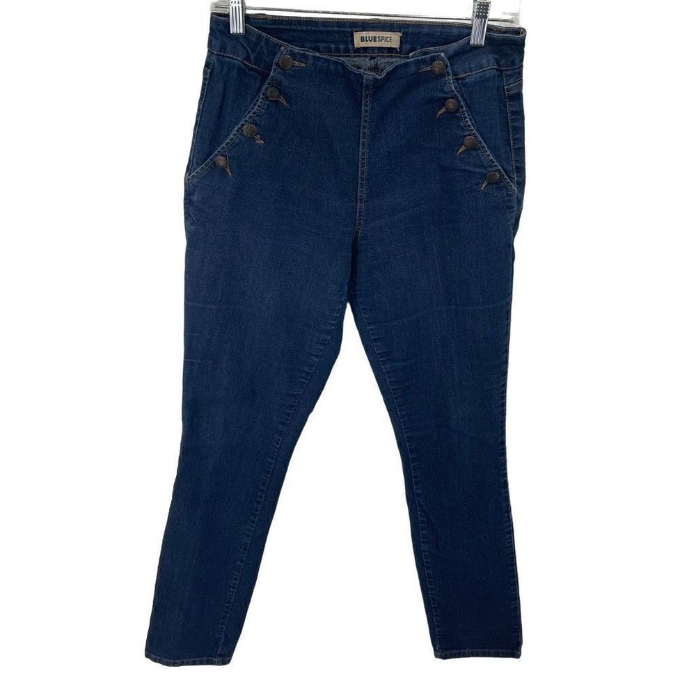 Blue Spice Women's sailor High Waist Slim Fit Skinny Jeans 7 8